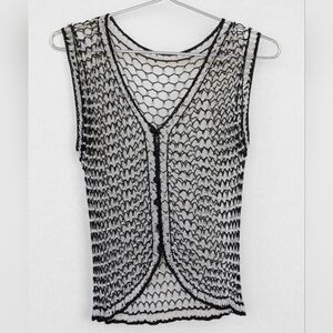 FINAMODA women's  top / cover up, Silver and black , one size